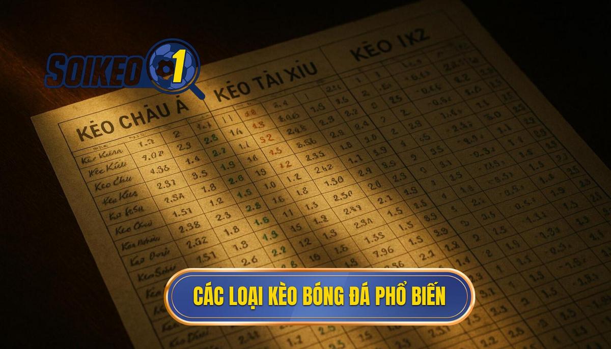 Chi tiết các loại kèo bóng đá phổ biến nhất hiện nay