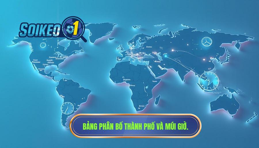 Bảng phân bổ các thành phố đăng cai và múi giờ dự kiến